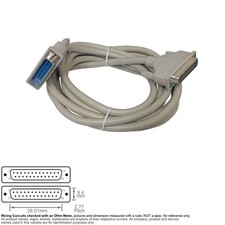 Cable Parallel Serial D-Sub DB25 DB 25 Pin IEEE Male Male Straight Thru 10FT