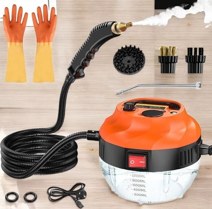 Handheld Steam Cleaner High Pressure Hygiene Steamer Kitchen Car Orange 2500W