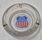 Vintage Union Pacific Railroad Glass Advertising Ashtray Train Collectible Promo