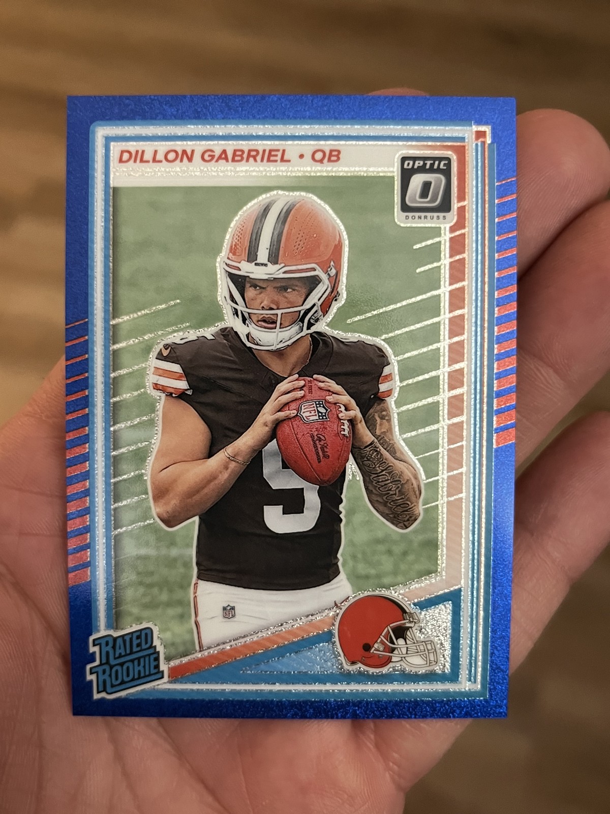 2025 Panini Donruss Optic - Rated Rookie Dillon Gabriel #263 Blue Glitter Prizm