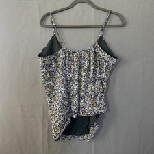 Banana Republic Tank Top Womens Medium Navy Floral Spaghetti Strap Lined Print