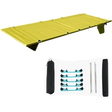 Portable Camping Cot with Side Pocket Ultralight Folding Backpacking Cot