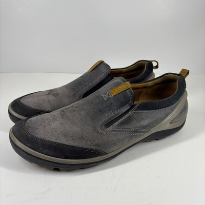 ECCO BIOM Grip Creek Men s 11.5/45 Gray Leather Comfort Slip-On Walking Sneakers