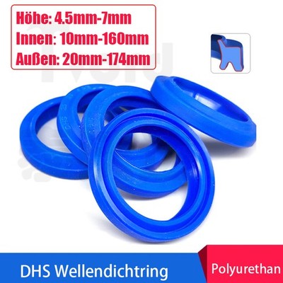 DHS Wellendichtring Polyurethan Simmerring Nutring Staubgeschützt Höhe 4.5mm-7mm
