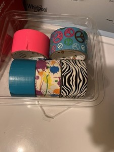 Duck Brand Zebra Printed Duct Tape roll DISCONTINUED RARE Peace 5 Partial Rolls