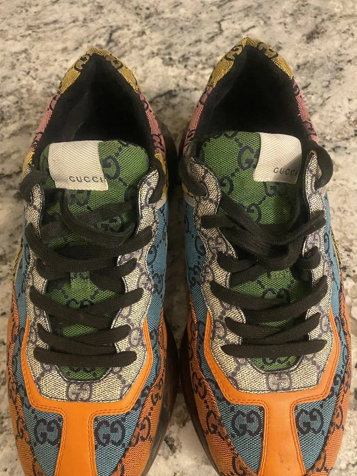 Подлинные мужские туфли Gucci Rhyton 'GG многоцветные размер 9 - Изображение 2 из 4