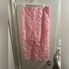 Elegant Pink Lace Midi A-Line Skirt A New Day NWT Ladies Size XXL Fashion Casual