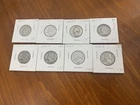 Washington quarters Lot of (8) 90% Silver 1950's