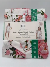 FN by Flora Nikrooz 2 Piece Pajama Set Womens X-Large Pink Floral RN149600