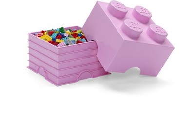LEGO Stackable Storage Brick with 4 Knobs, Light Purple [New Toy] Purple, Bric