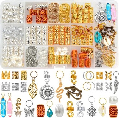 200 Pcs Hair Beads Jewelry, Dreadlock Jewelry for Hair Braids, Hair Accessories