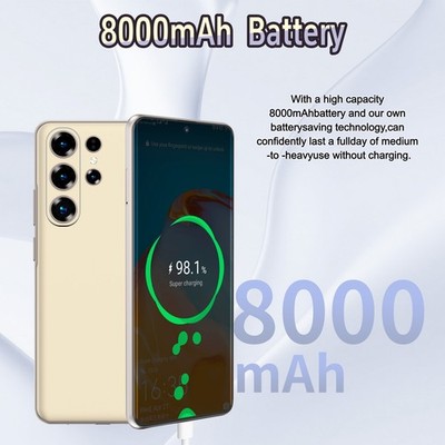 S26 Ultra 6.8'' Curved Screen Smartphone Unlocked Android 8+256GB