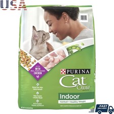 Indoor Hairball Control Dry Cat Food Healthy Weight Natural Fiber Chicken 15lb