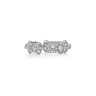 Tiffany & Co. HardWear Small Link Ring – 18k White Gold – Pavé Diamonds – 6.5