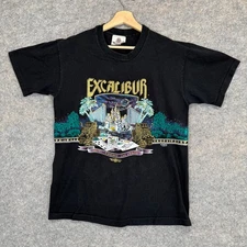 Rare Vintage San Segal Excalibur Shirt Adult Large Double Sided 80s 90s Graphic