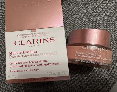 Clarins Active Jour, Neu, Alle Hauttypen, Niacinamide, Sea Holly Extract, 50ml