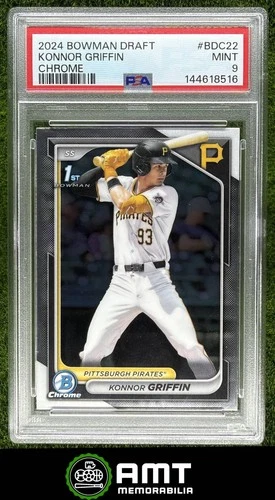 Konnor Griffin PSA 9 2024 Bowman Draft Chrome Pittsburgh Pirates #BDC-22 8516