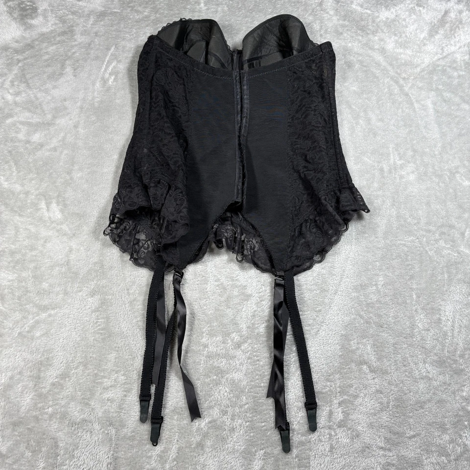 Corsé Bustier Vintage Sears 42DD Pinup Encaje Longline Liguero Lencería Hecho en EE. UU. Foto 2 de 4