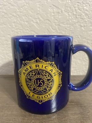 American Legion Coffee Mug Blue Made In USA Veterans Eagle TM Restaurant Cup Tea