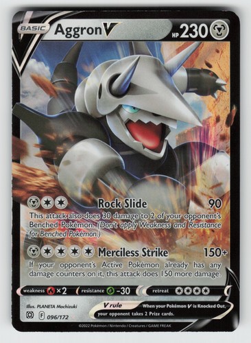 UR - 02 Holo Aggron V 096/172 Ultra Rare SWSH09: Brilliant Stars
