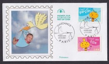 Enveloppe PREMIER JOUR-2002 -Timbre pour naissance- Yvert n°3463/3464