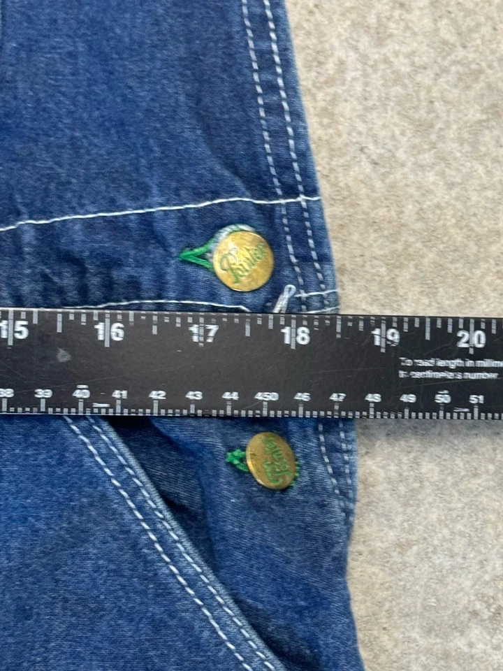 Vintage 70s Pointer Blue Denim Lowback Overalls Mens 36x31 Straps Workwear - Image 4 of 4