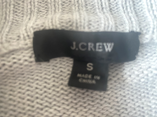 Suéter tejido recortado cuello redondo J.Crew para mujer pequeño gris claro bolsillos - Imagen 3 de 7