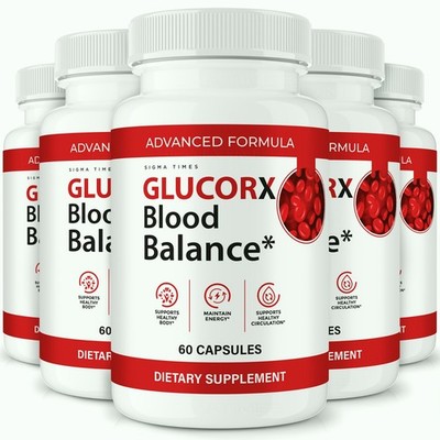 GlucoRx Blood Balance Capsules, Gluco Rx Blood Support Supplement Pills - 5 Pack