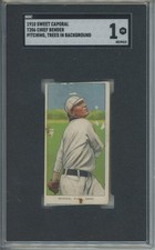 1910 Sweet Caporal T206 CHIEF BENDER Pitching Trees In Background SGC 1 HOF