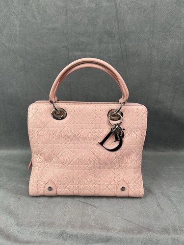 AUTHENTIC Christian Dior “Lady Dior” Cannage Handle Bag w/ Locking Mechanism