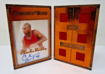 Charles Barkley 2025 Leaf History Book Spinning Yarns Bronze Foil Auto 02/20