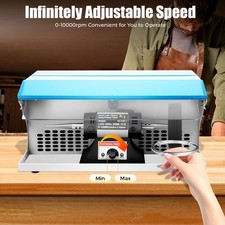 Benchtop Polishing Buffing Machine Jewelry Polisher Dust Collector W/ Light 500W