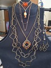 Lot Of 10 Antiqued Brass & Coppery Toned Mixed Jewelry Earrings Necklaces — photo 1