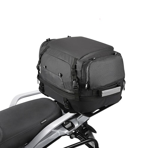 Motorcycle Sissy Bar Bags Rear Tail Bag Touring Waterproof Expandable Tail Bags - Picture 2 of 12