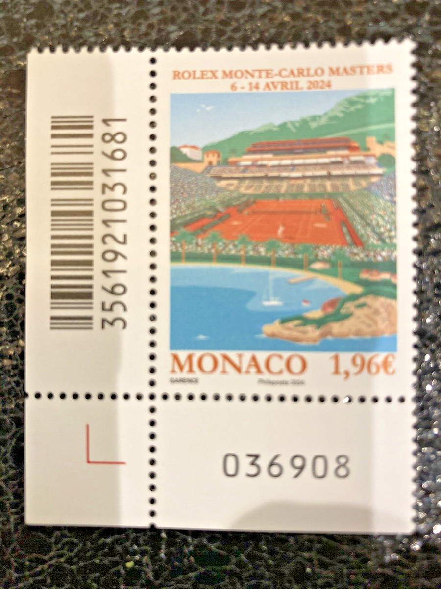 Monaco 2024 Individual Stamp -Sport, Tennis ROLEX MONTE-CARLO