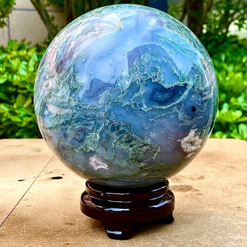 8.73LB Natural Water Grass Agate Ball Quartz Crystal Ball Healing - 第 10/12 張圖片