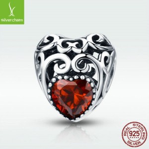 Voroco 12 Colors 925 Sterling Silver Birthstone Charm Bead Fit Bracelet Jewelry