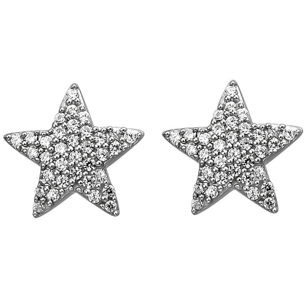 Ohrstecker Stern Sterne 925 Silber Mit 68 WeißEn Zirkonia Ohrringe Ohrschmuck-image