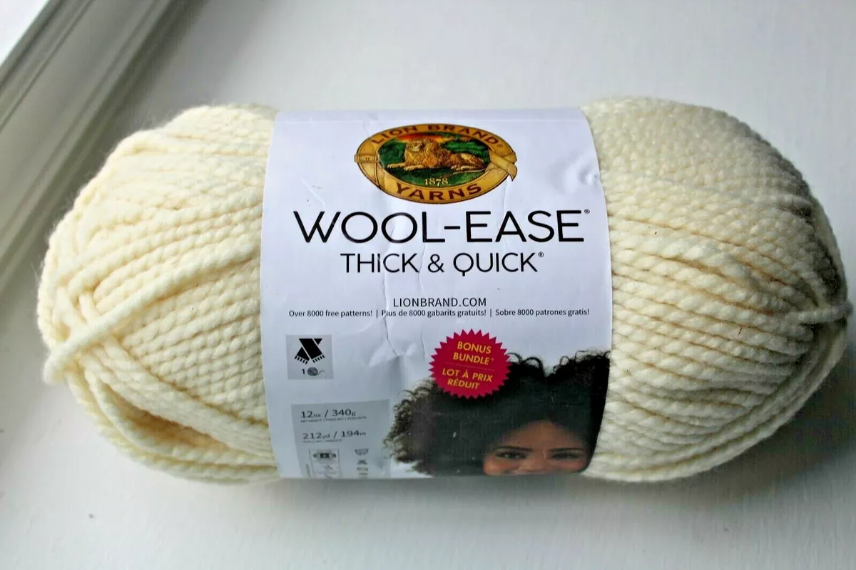 Lion Brand Wool-Ease Solid Fisherman Cream Ivory Large 12 oz Skein