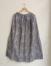 Indian Grey Skirt Floral Skirt Cotton Skirt, Long Skirt, Free Size Beach Wear US