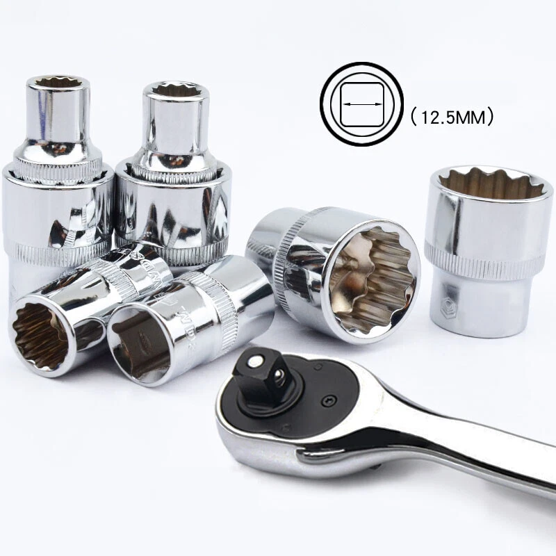 12 Poin Socket Set Spline Socket Square Drive Ratchet Socket Cr-V 8mm~32mm 1/2" - Image 4 of 4