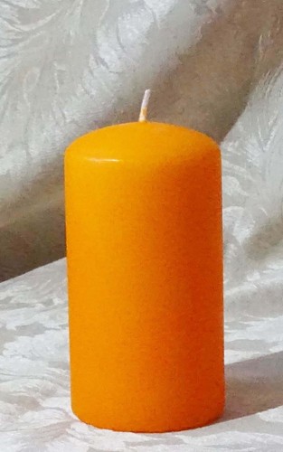 ORANGE MAT DECORATIVE CANDLES IN PILLAR OR BALL SHAPE Halloween candle, decor - Picture 8 of 8