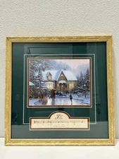 Thomas Kinkade "Skater's Pond" Framed Print with Joy to the World Inc COA  14"