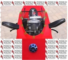 DUCATI BLACK TITANIUM SCREEN WINDSCREEN SCREWS / BOLTS 1198 (SET 8)