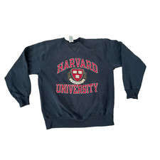 Vintage Champion Harvard University Crest Large Blue Crewneck Sweatshirt VTG