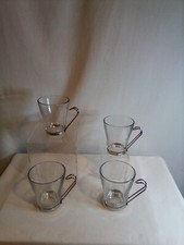 Bormioli Rocco Oslo Cappuccino Cup With Stainless Steel Handle Set Of 4 Clear EC