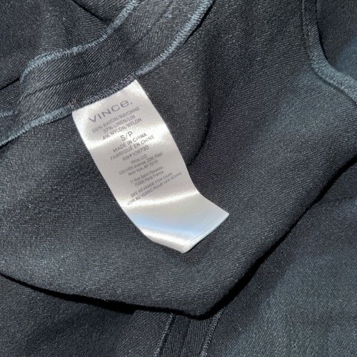 NWOT Vince Paneled Scoop Neck Dress black midi linen midi sz S - Picture 7 of 9
