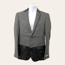 Wd.ny Black Womens Blazer Black/gray Tweed Nwt