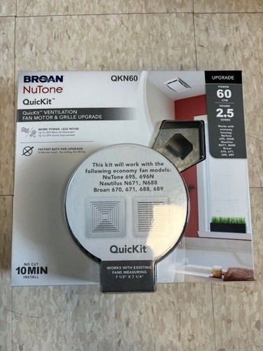 NEW Broan NuTone QuicKit 60 CFM Bathroom Exhaust Fan Upgrade 2.5 Sones QKN60