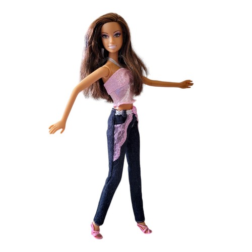 Barbie 2008 Mattel Disco Ball Moda Fiebre Muñeca Teresa Jeans Rosa Metálico Top - Imagen 3 de 9
